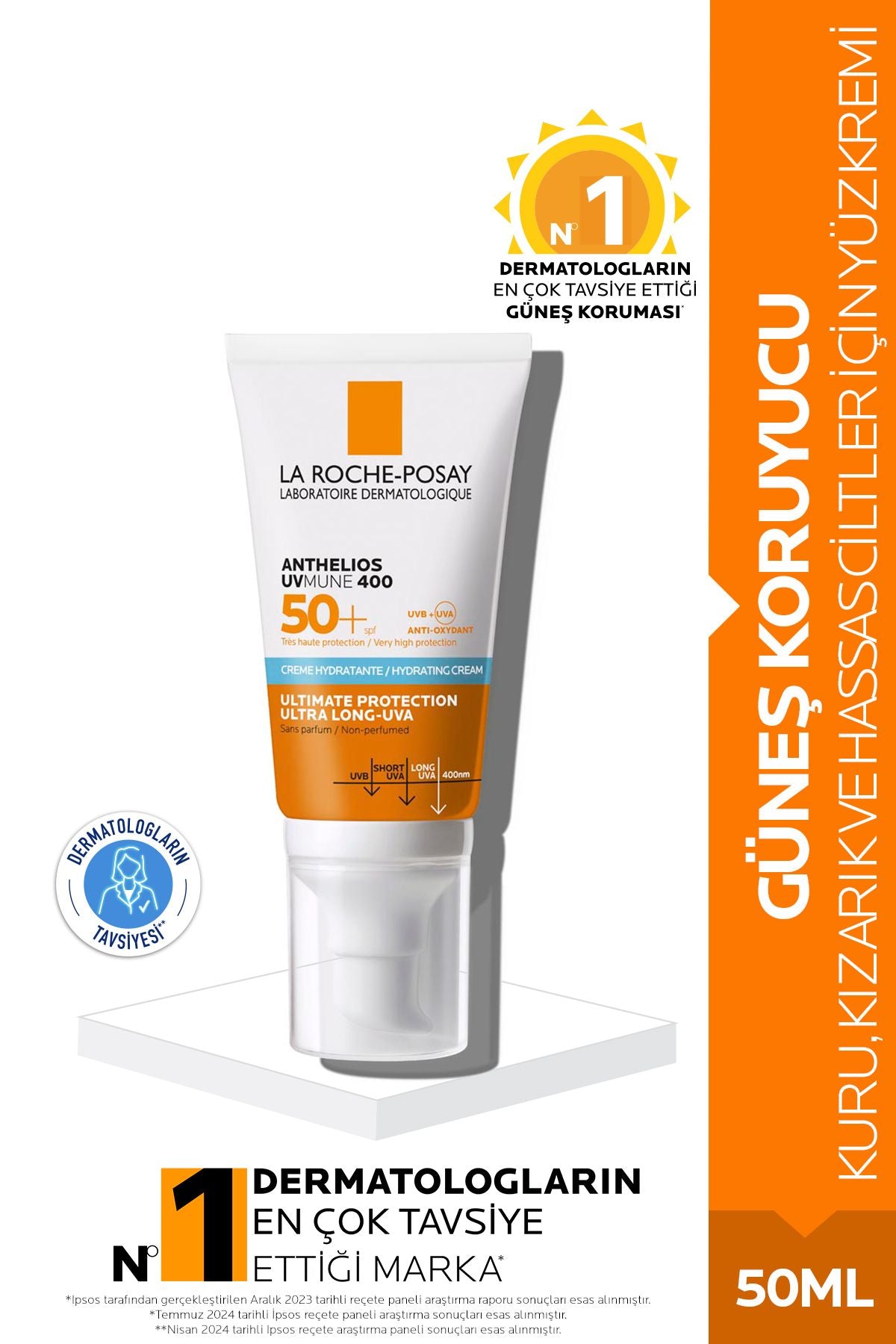 La Roche Posay Anthelios Uvmune Spf 50 Hassas Ciltler Için Yüksek Korumalı Yüz Güneş Kremi