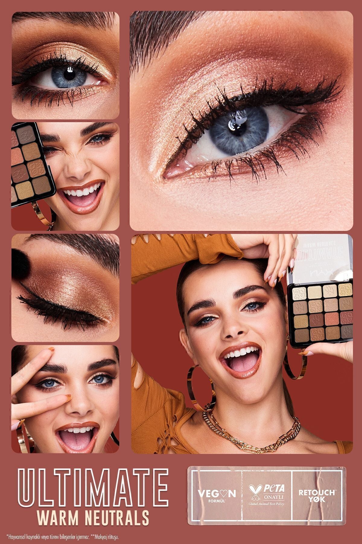 NYX Professional Makeup Göz Farı Paleti - Ultimate Shadow Pallette Warm Neutrals 800897017644