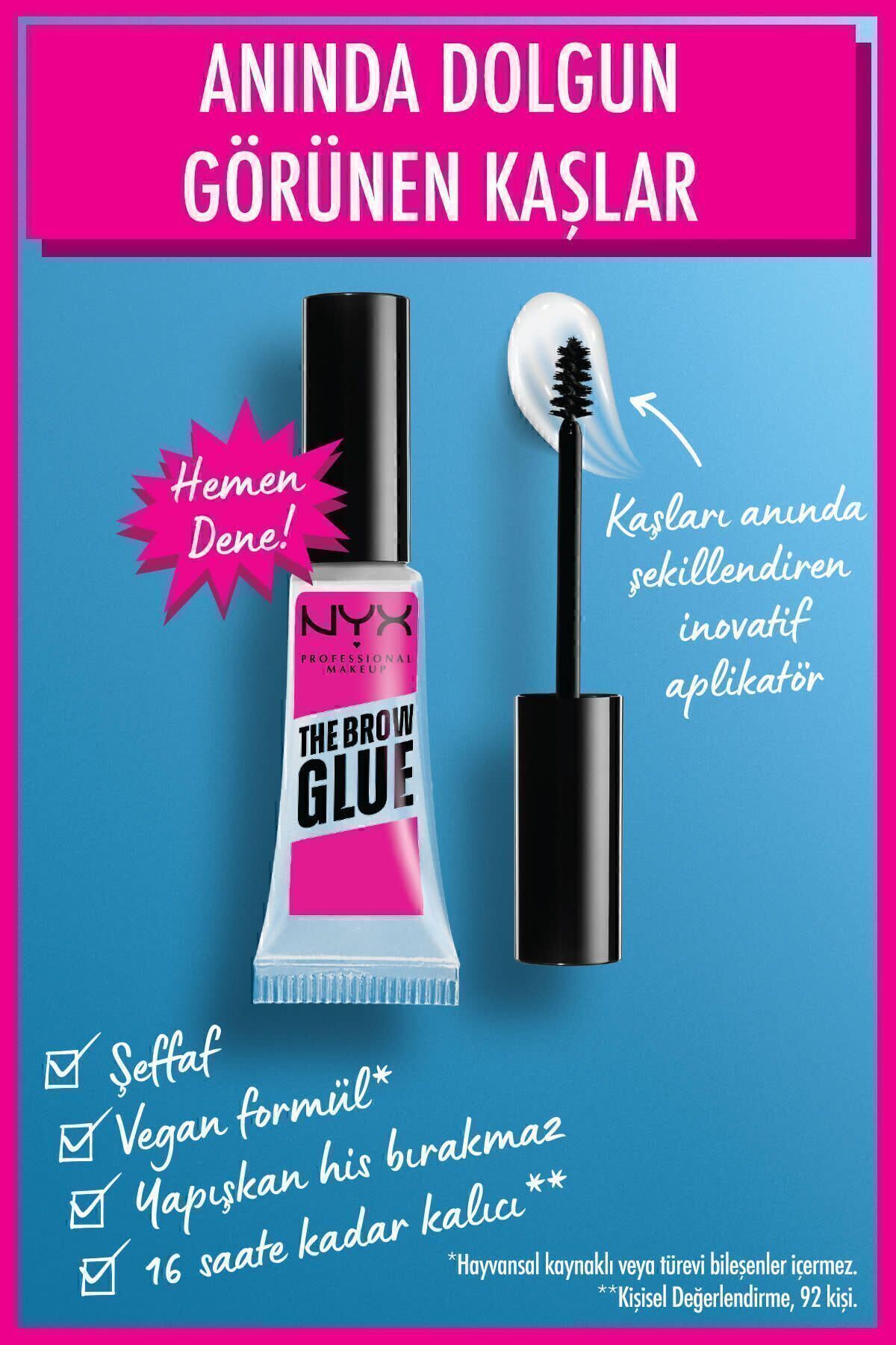 NYX Professional Makeup The Brow Glue Instant Brow Styler - Şeffaf Kaş Sabitleyici Maskara